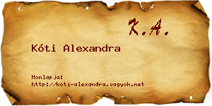 Kóti Alexandra névjegykártya